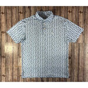 Rhoback The Lab Polo Shirt Short Sleeve Performance Stretch sz M Pale Blue